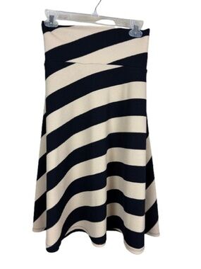 LuLaRoe Black and tan Striped A-Line Dress